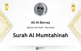 Surah Al-Mumtahinah by Ali Al Barraq download & Listen — Qaloon An Nafi