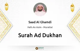 Surah Ad-Dukhan by Saad Al Ghamdi download & Listen