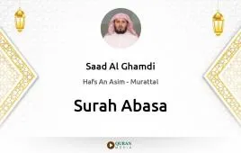 Surah Abasa by Saad Al Ghamdi download & Listen