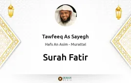 Surah Fatir by Tawfeeq As Sayegh download & Listen