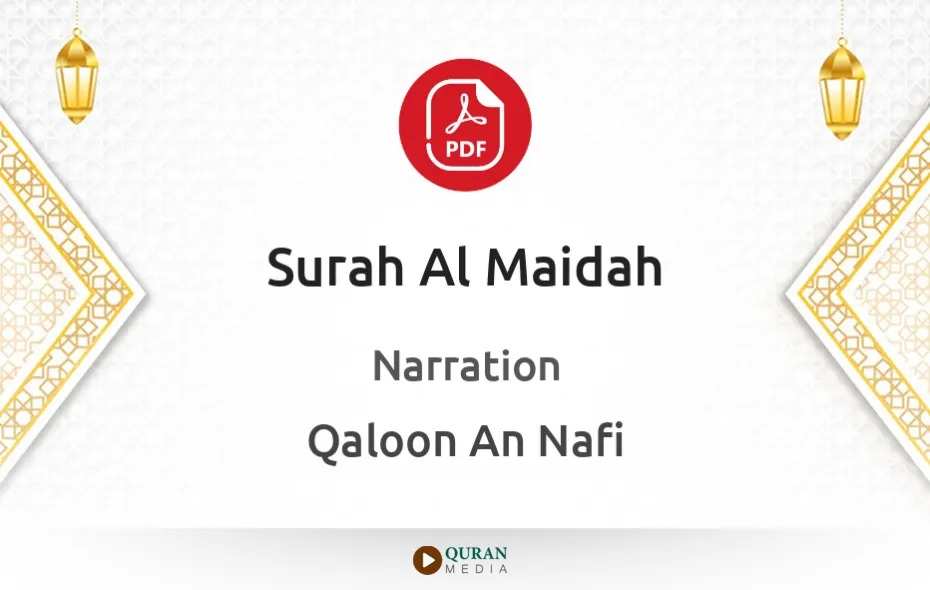 Surah Al-Maidah PDF Narrated by Qaloon An Nafi