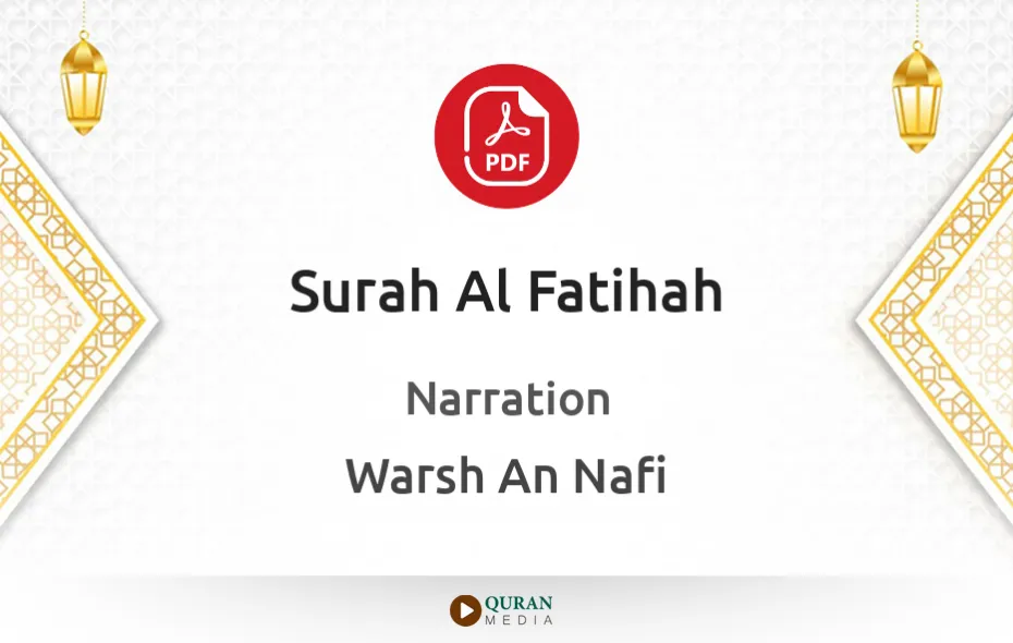 Surah Al-Fatihah PDF Narrated by Warsh An Nafi