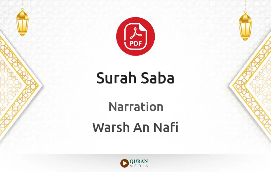 Surah Saba PDF Narrated by Warsh An Nafi