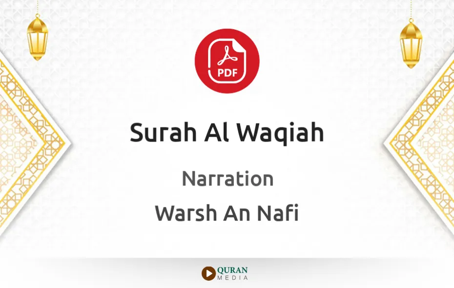 Surah Al-Waqiah PDF Narrated by Warsh An Nafi